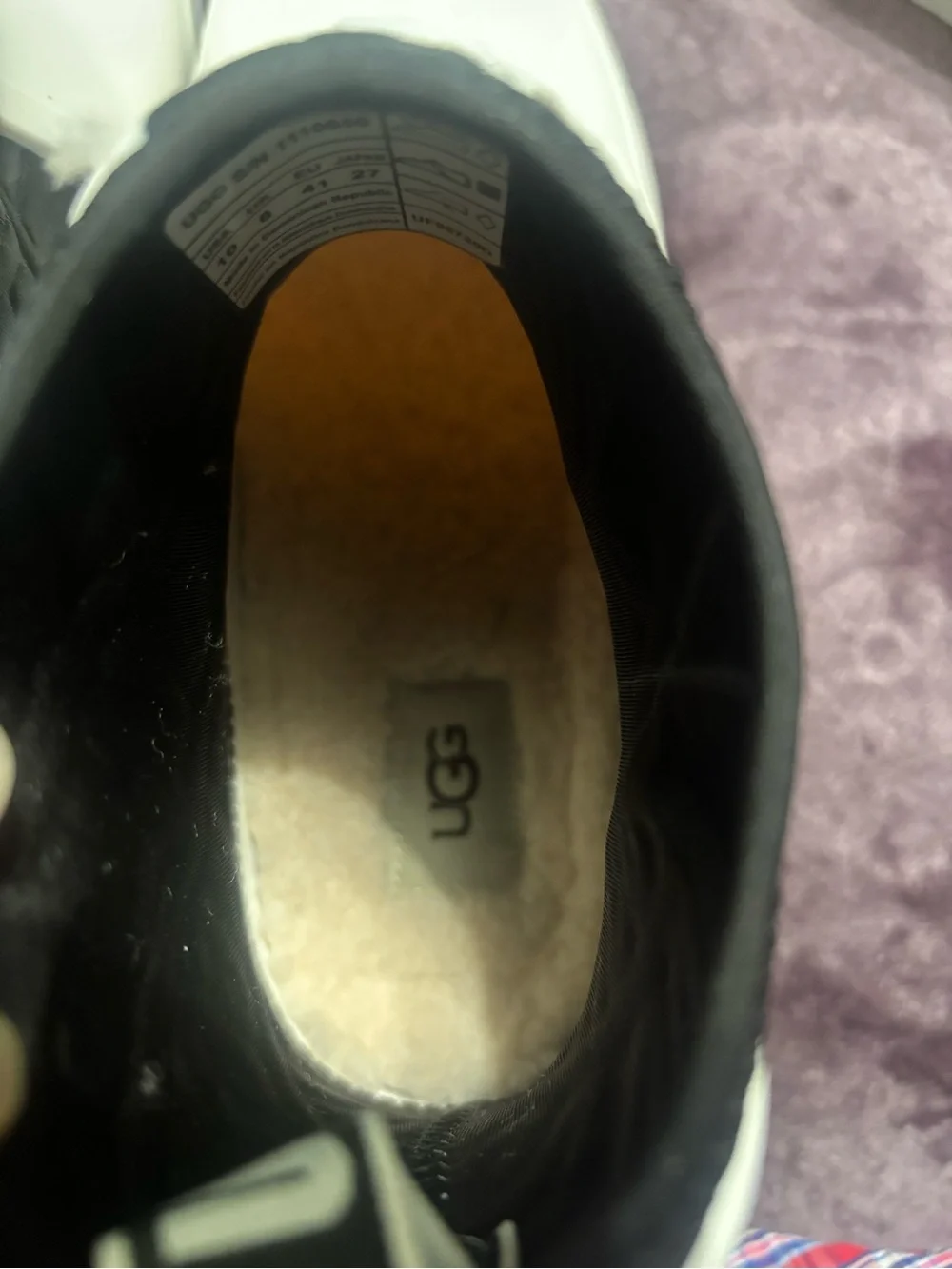UGG White and Black Women's Short Rain Boots